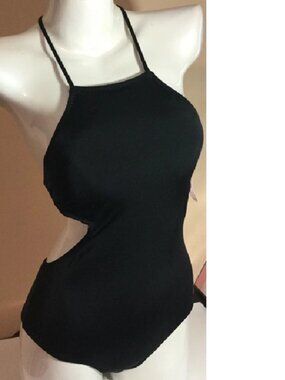 Victoria's Secret Swim One Piece Swimsuit Black Crochet Back Large